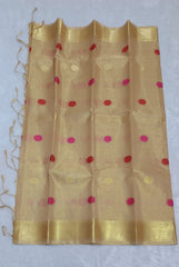 Shiny Beige Soft Tissue Saree