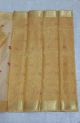 Shiny Metallic Gold Soft Tissue Saree