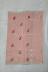 Baby Pink Organza Weaving & Embroidery Saree