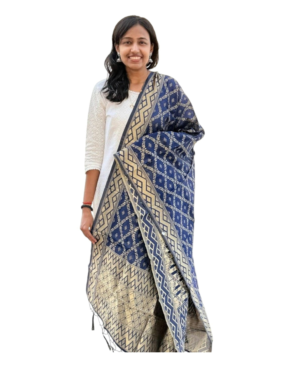 Blue Synthetic Dupatta