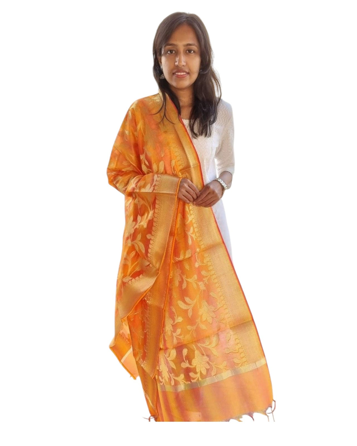 Tangerine Fancy Dupatta
