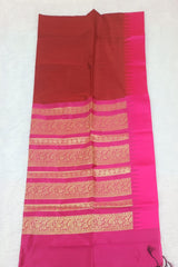Turky Red & Pink Silk Saree
