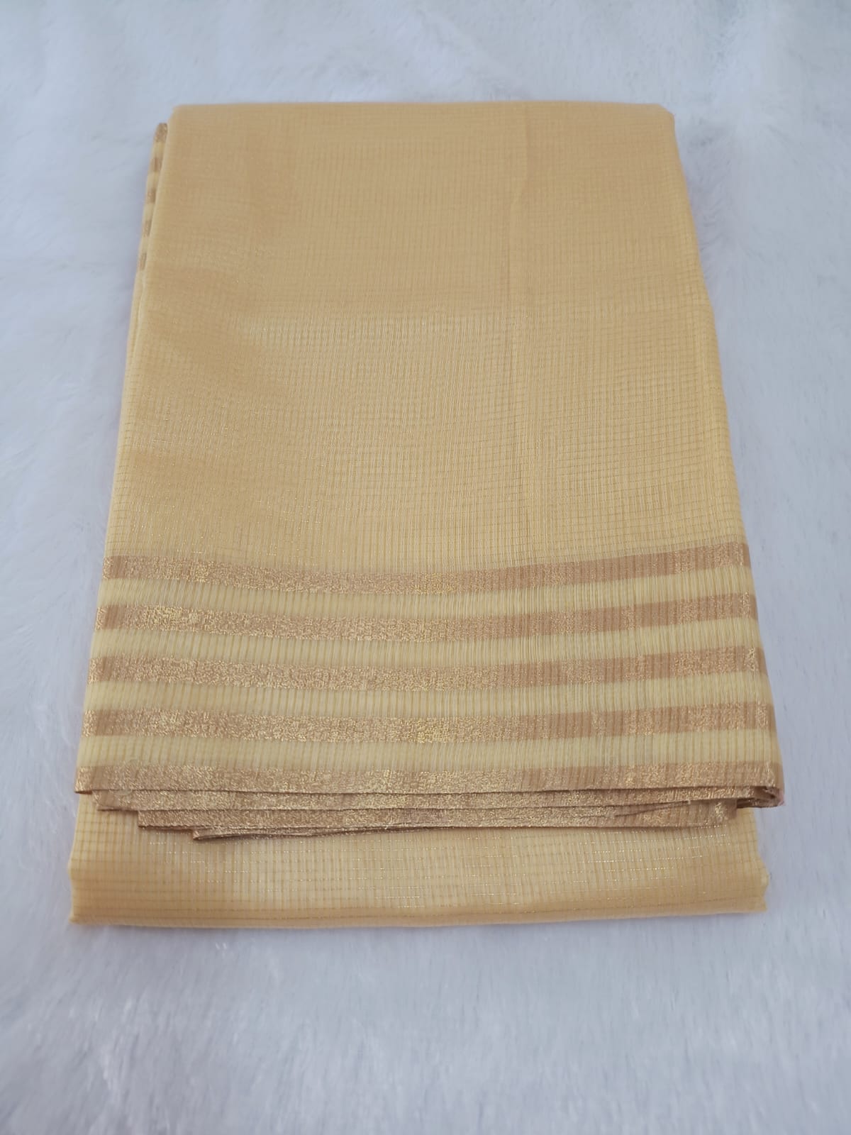 Banana Fancy Check Saree